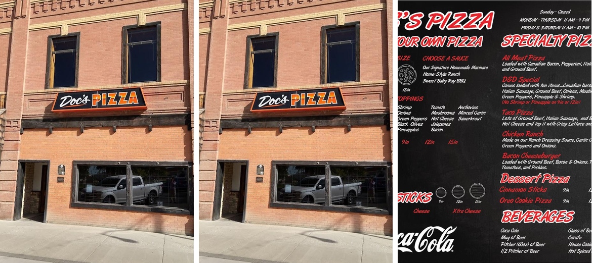 Doc's Pizza Menu