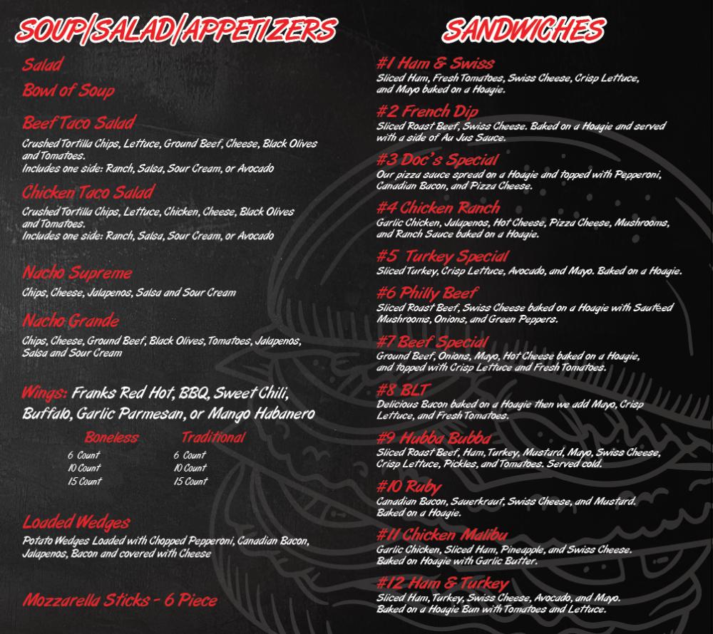 Doc's Pizza Menu image 2